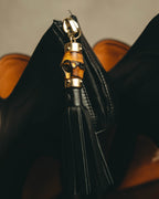 -SPECIAL- "Gucci" 10's Vintage bamboo tassel leather platform booties