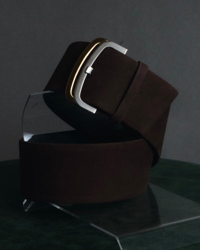 "Christian Dior" Late 80s-Early 90s suede and calf leather wide belt