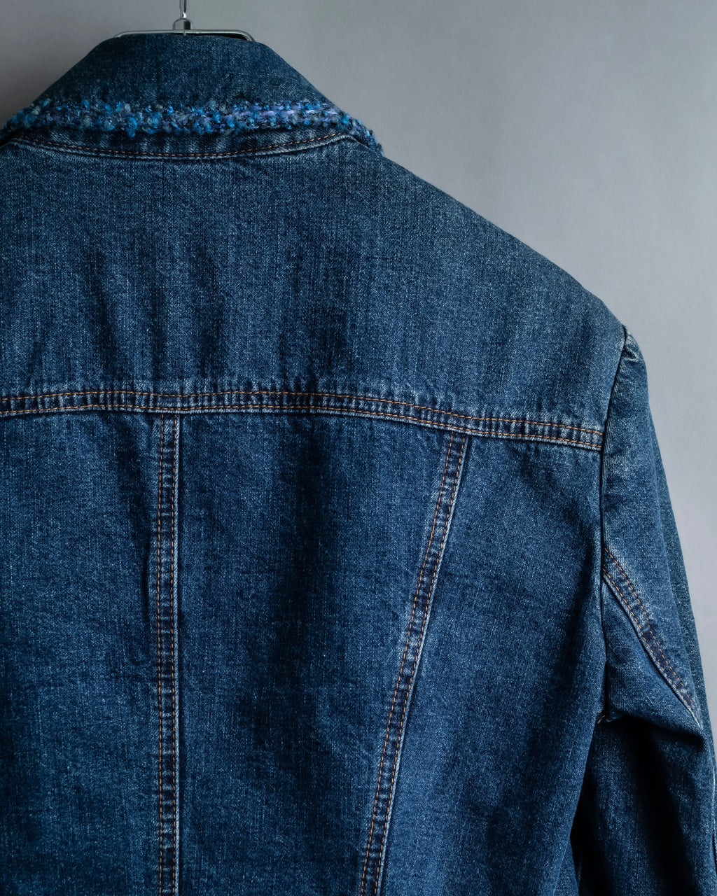 “D&amp;G” Tweed attached bijou button denim jacket