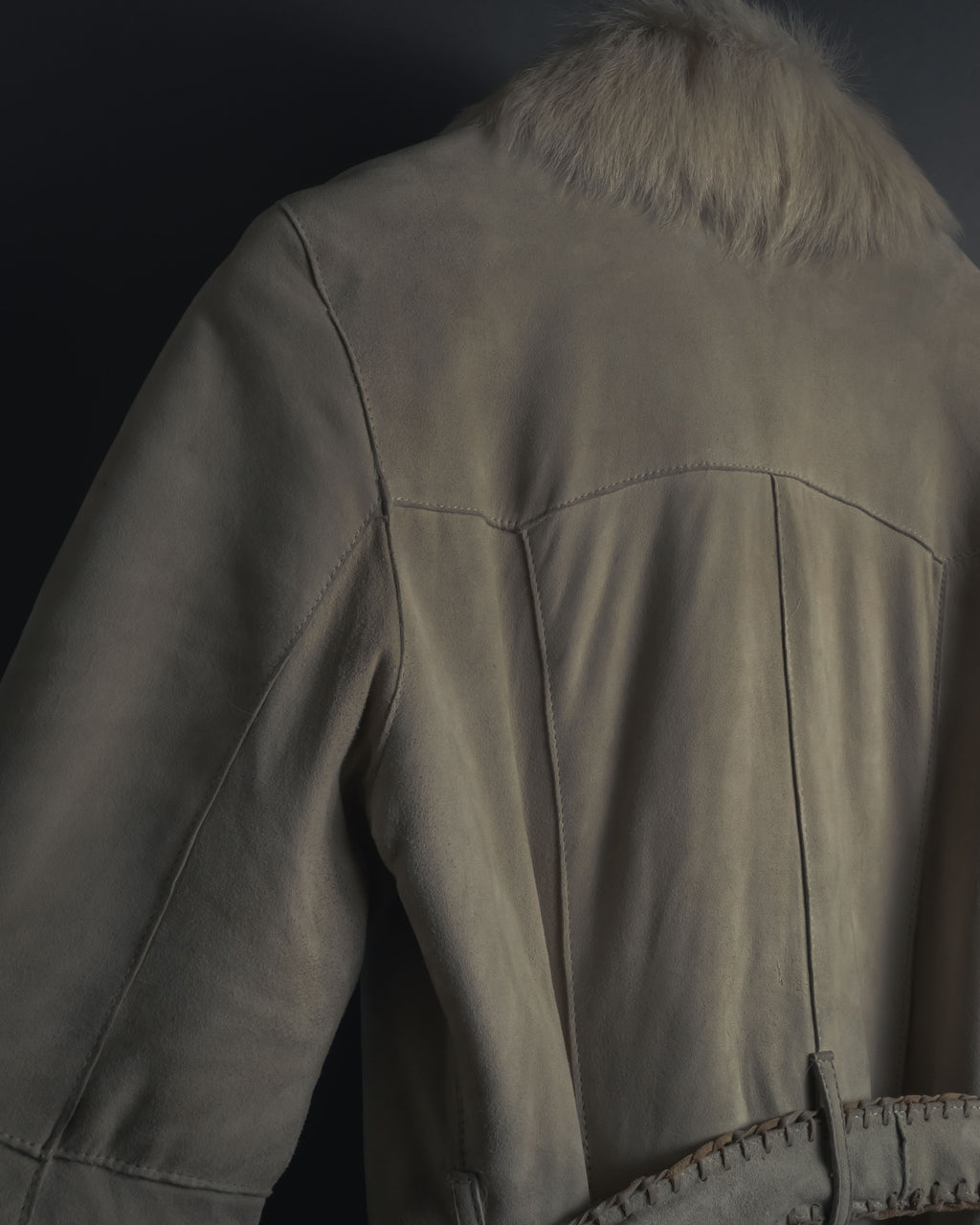 "BURBERRY BLUE LABEL" 00’s Shearling cable-knit pockets coat