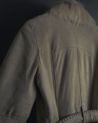 "BURBERRY BLUE LABEL" 00’s Shearling cable-knit pockets coat