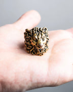 "GUCCI" realistic detailed lion head ring