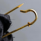 "HERMES" Metal gold logo engraving pin