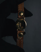 "CELINE" 70’s sulky logo leather bracelet