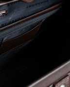 "BURBERRY" Metal belt design embossed PVC briefcase