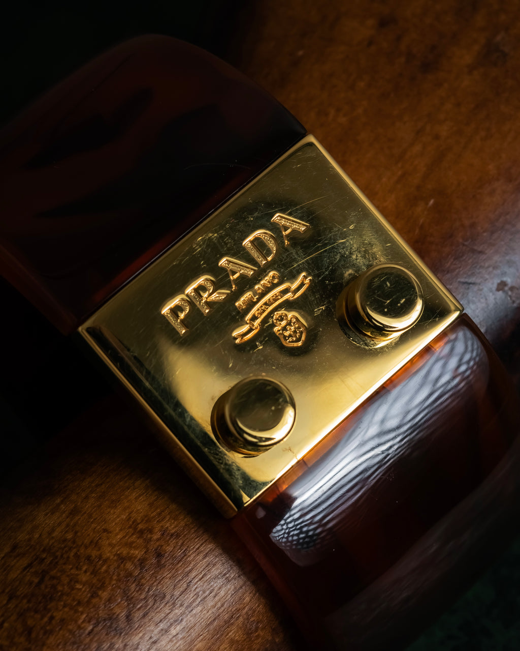 -MOOD Christmas Collections-
"PRADA" Miuccia Prada design tortoiseshell architectural bangle