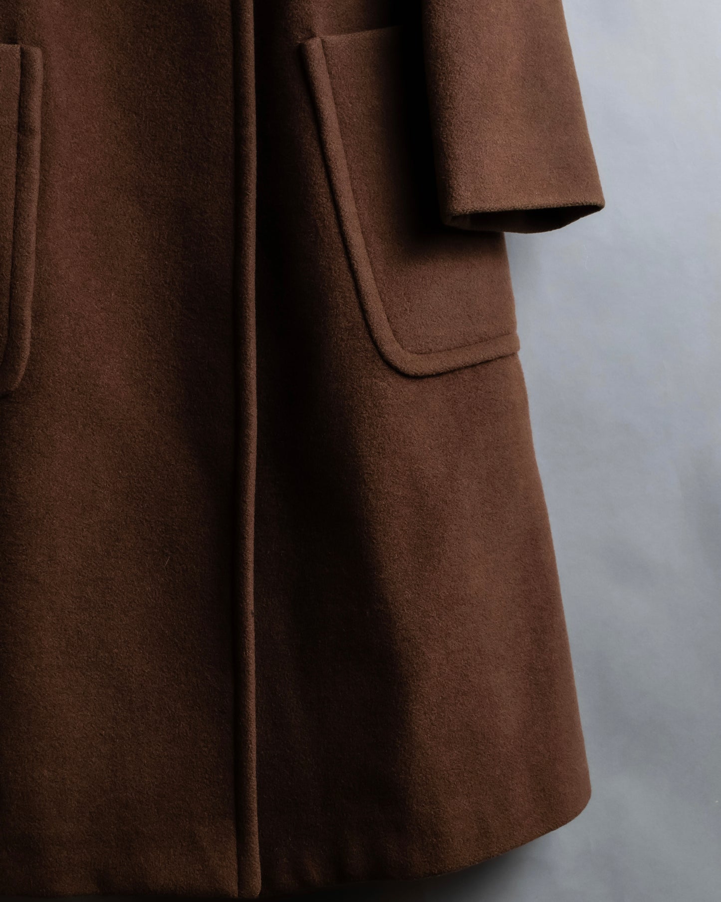 "STUDIO 0001 BY FERRE" Double breasted oversized wool blend chesterfield coat