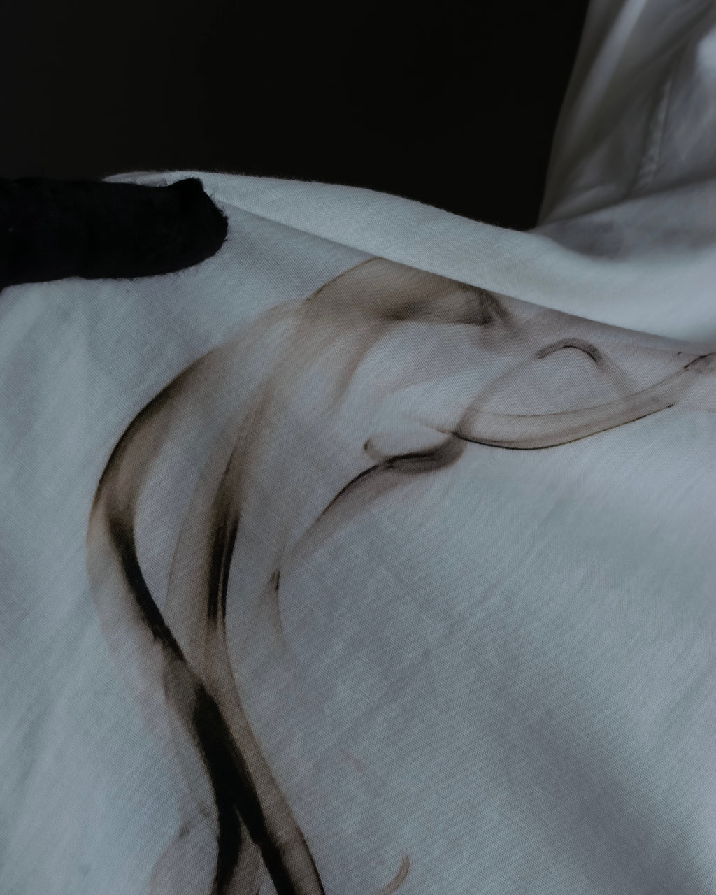 "Alexandar McQueen" Smoke art print cotton oversized shirt