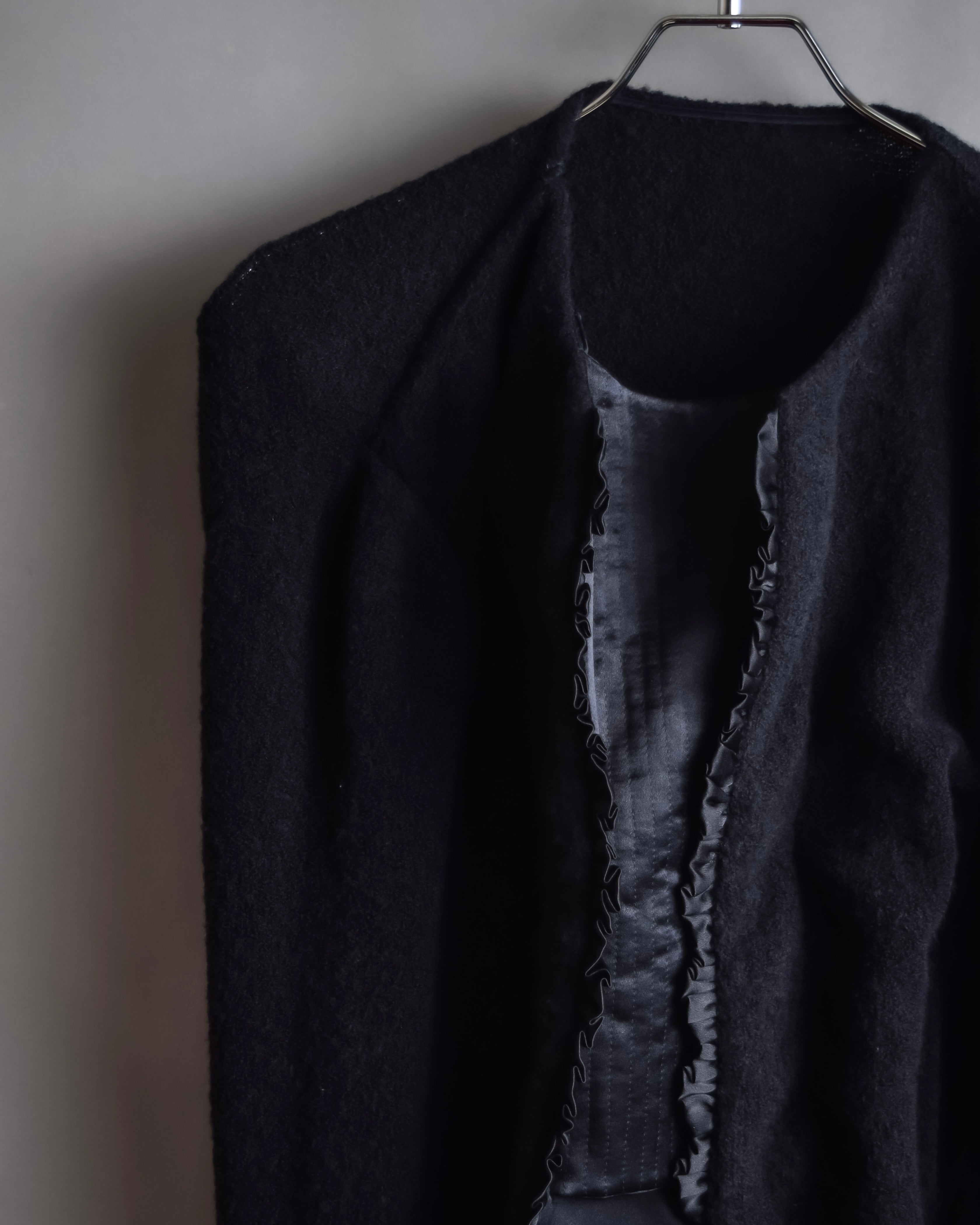 "GIANFRANCO FERRE" Structured wool satin ruffle inner detail set up