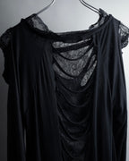 "RED VALENTINO" Distressed tulle skirt docking long pullover