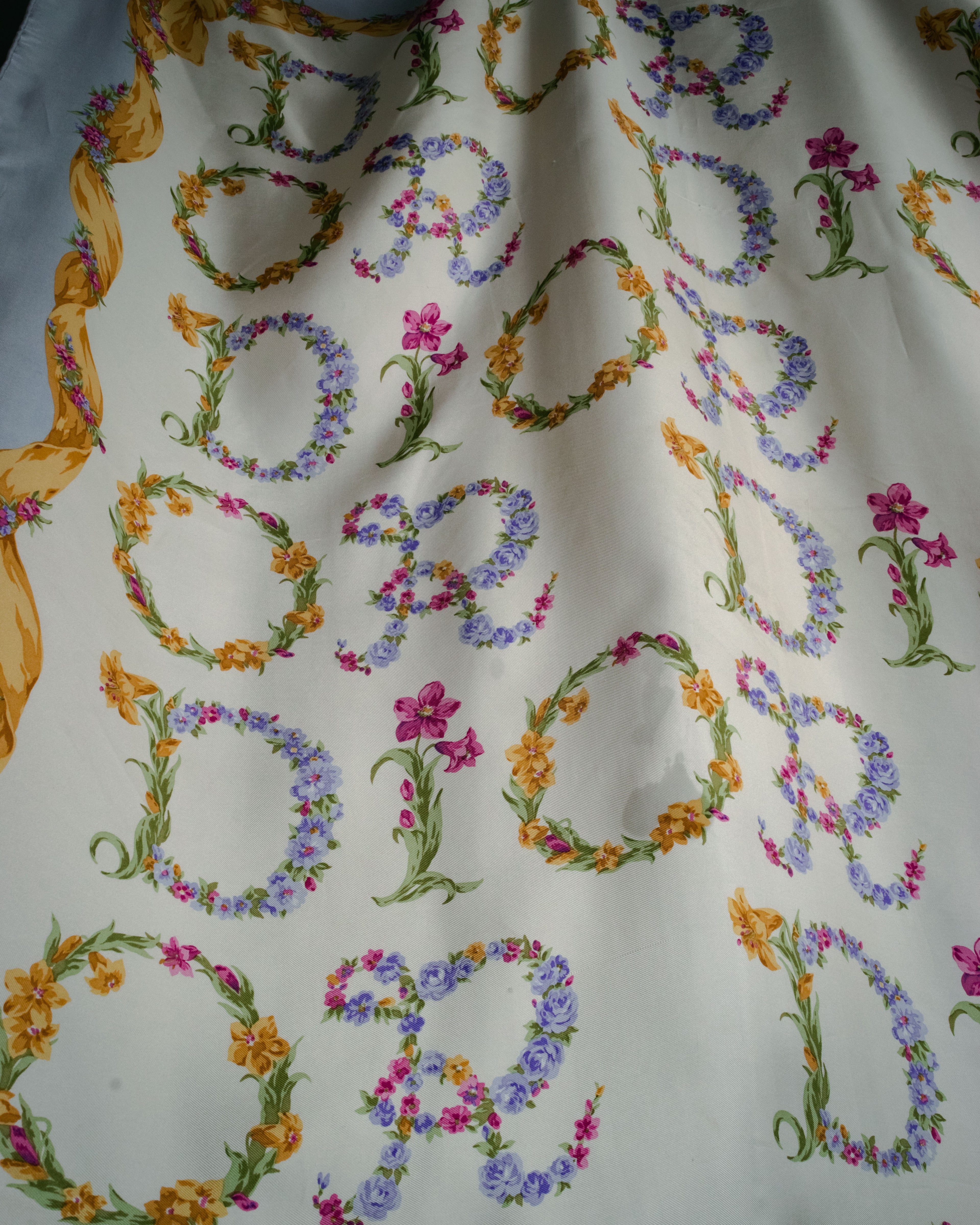 “Christian Dior” 90’s Floral logo silk scarf