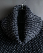 "DOLCE & GABBANA" Poncho silhouette waffle knit pullover