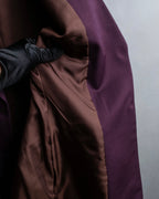 "JEAN PAUL GAULTIER FEMME"
 Beautiful purple color shaped wool tailored jacket