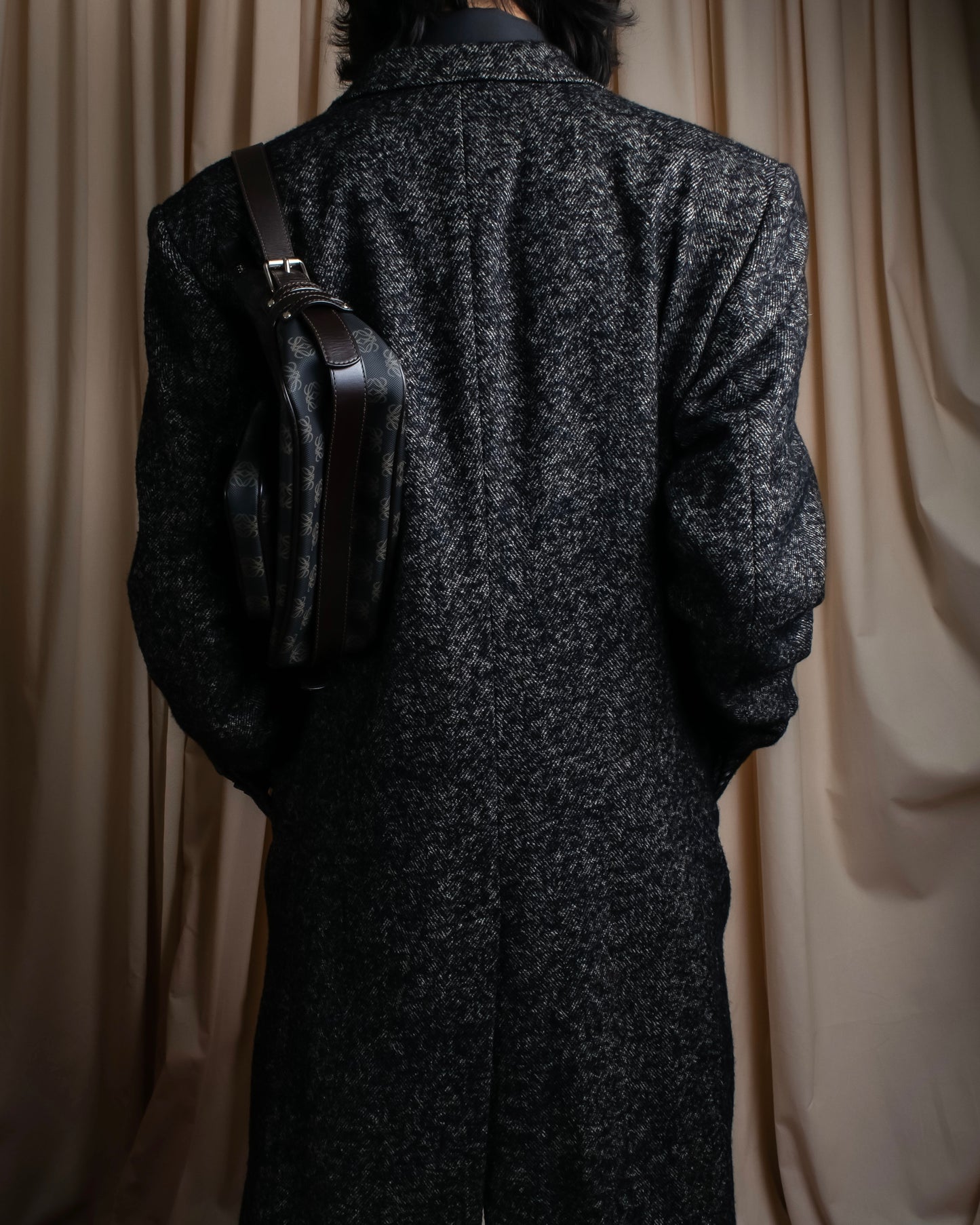 "DOLCE & GABBANA" Oversized tweed long chesterfield coat