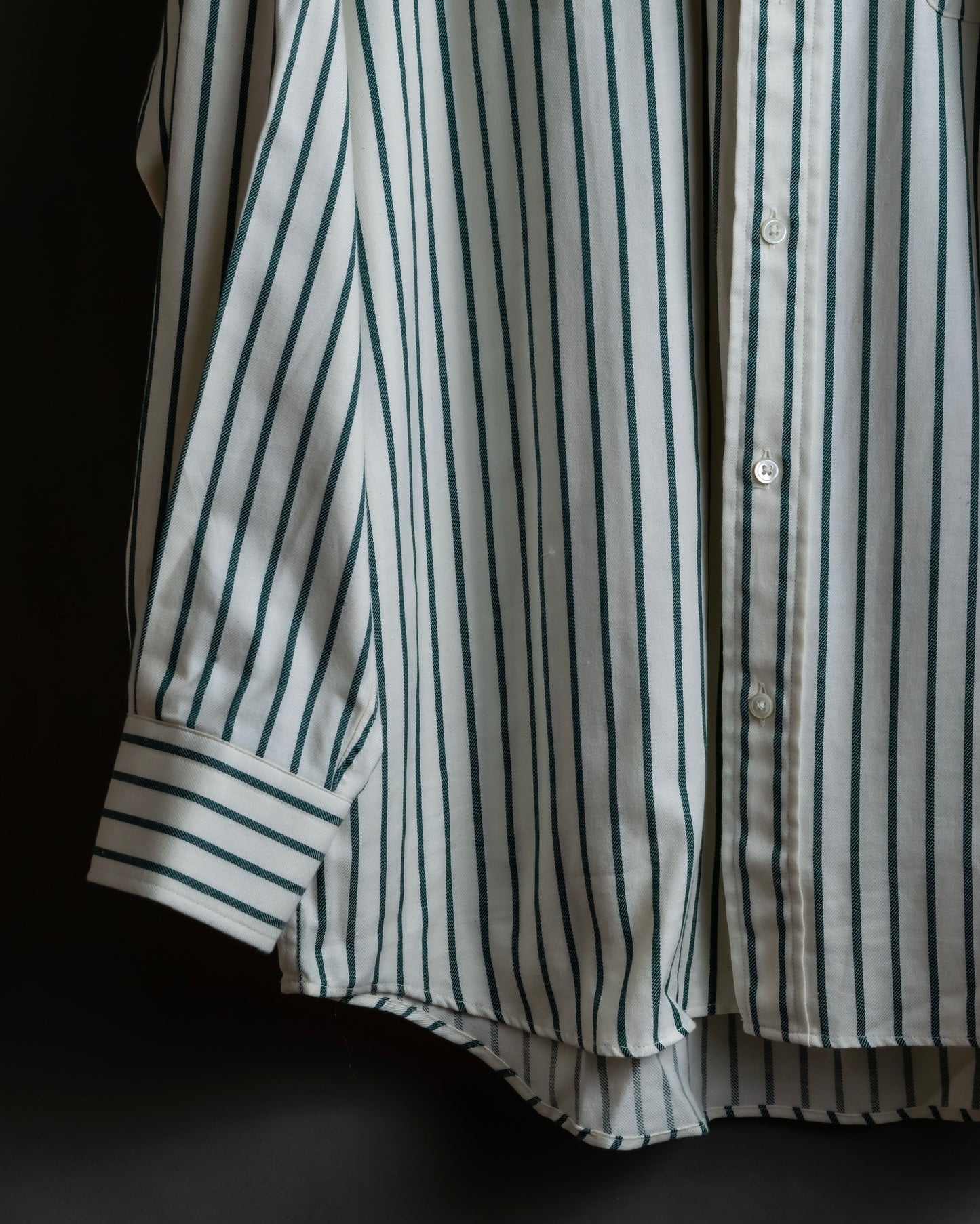 "BURBERRYS" Green stripe pattern oversized shirt