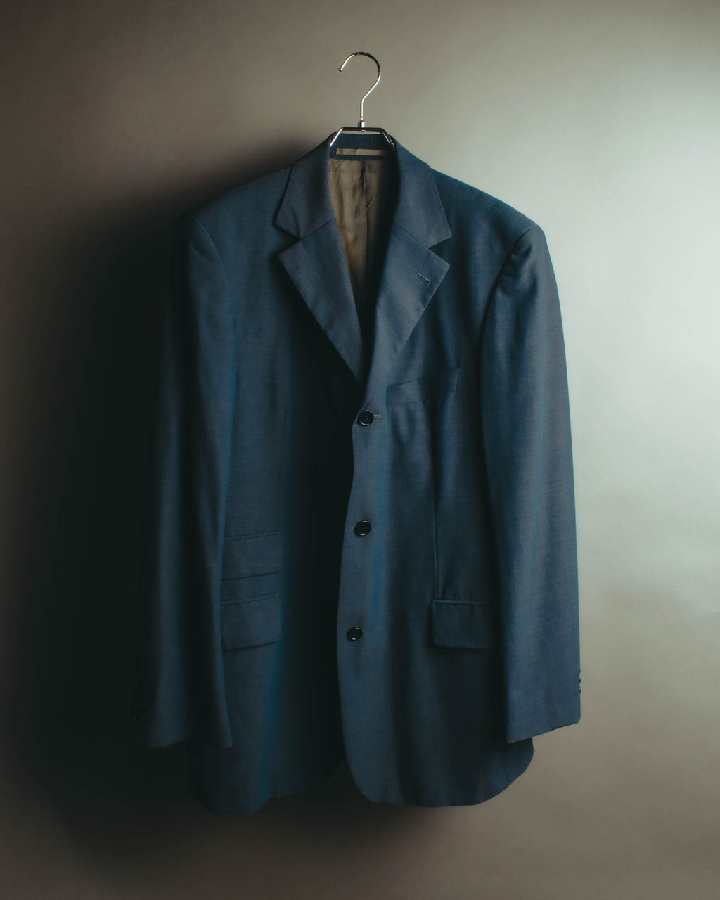 “Vintage” Textured blue tailored jacket