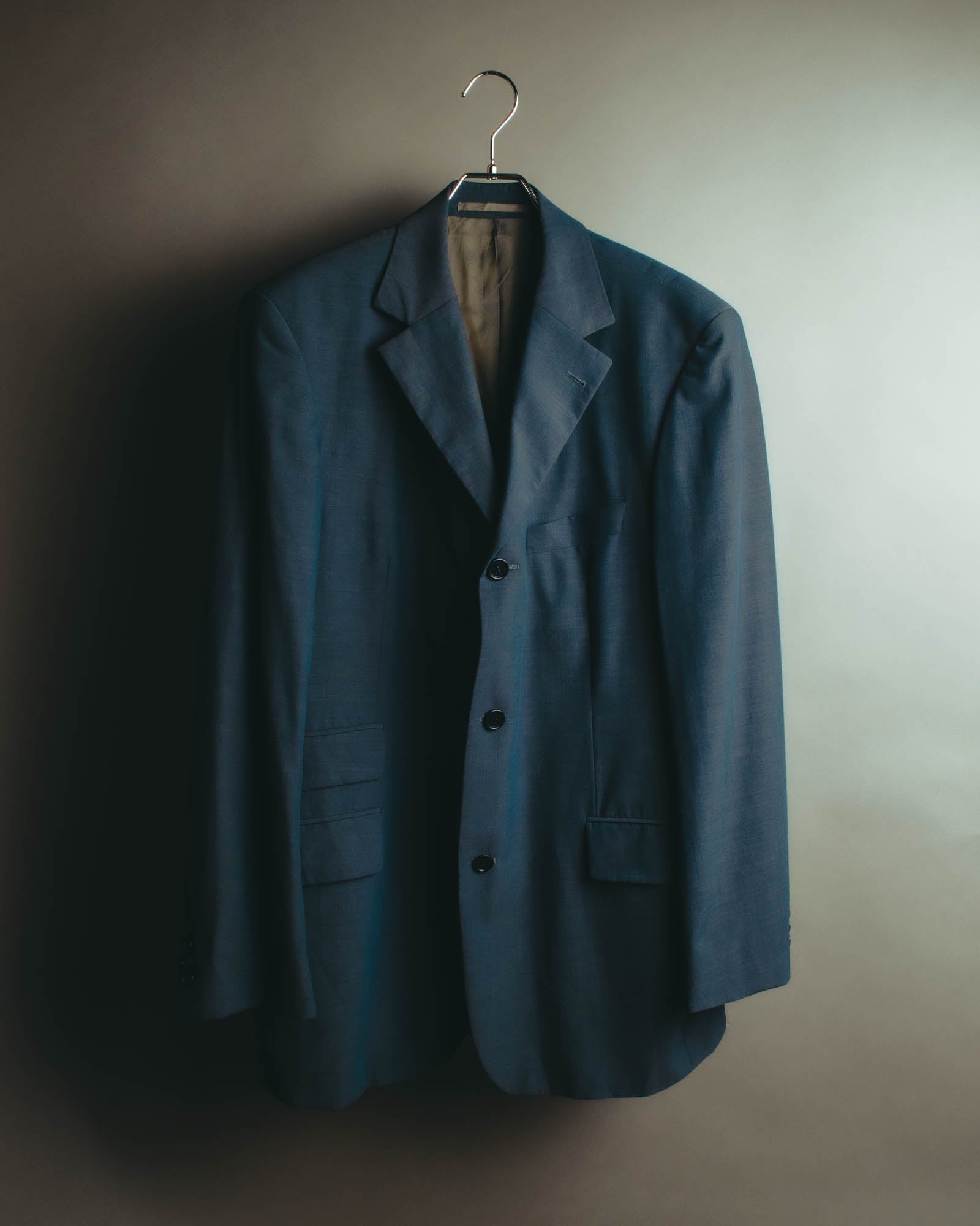 “Vintage” Textured blue tailored jacket
