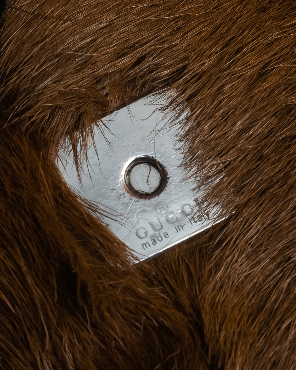 "GUCCI" Combination design hair calf leather bag