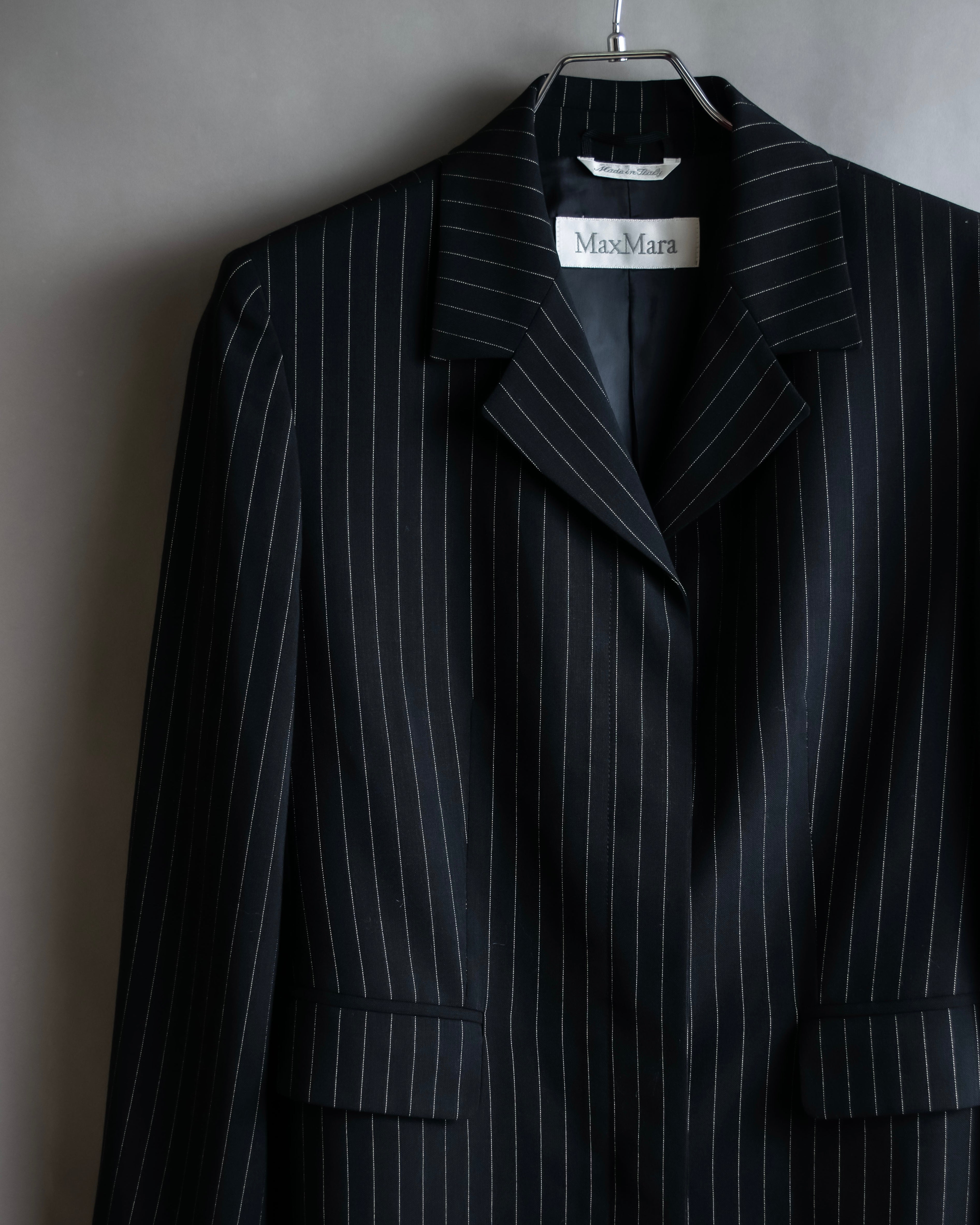 "Max Mara" Pinstripe short length tailored jacket