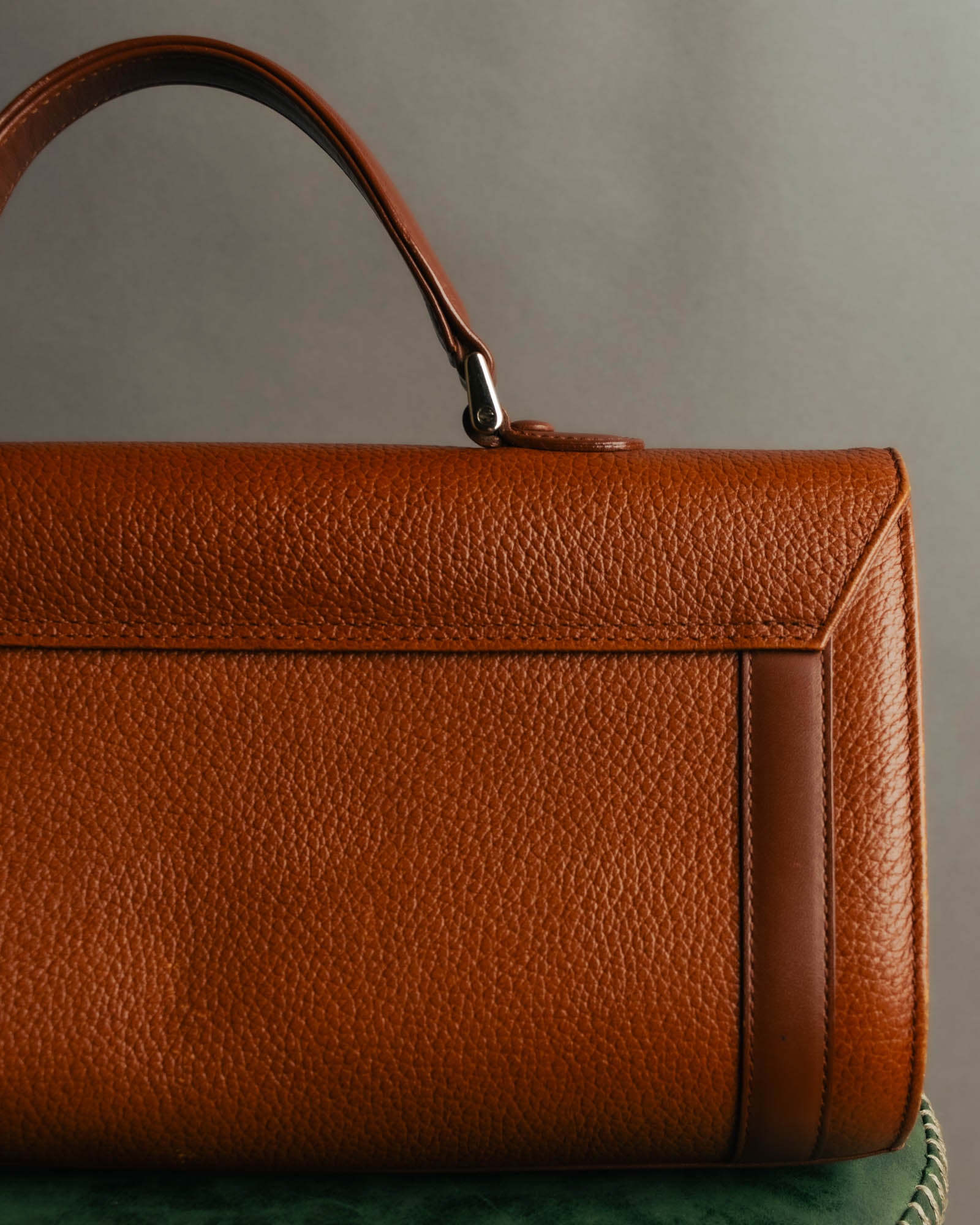 "Burberrys" 80's-90's Classic grained leather top handle handbag