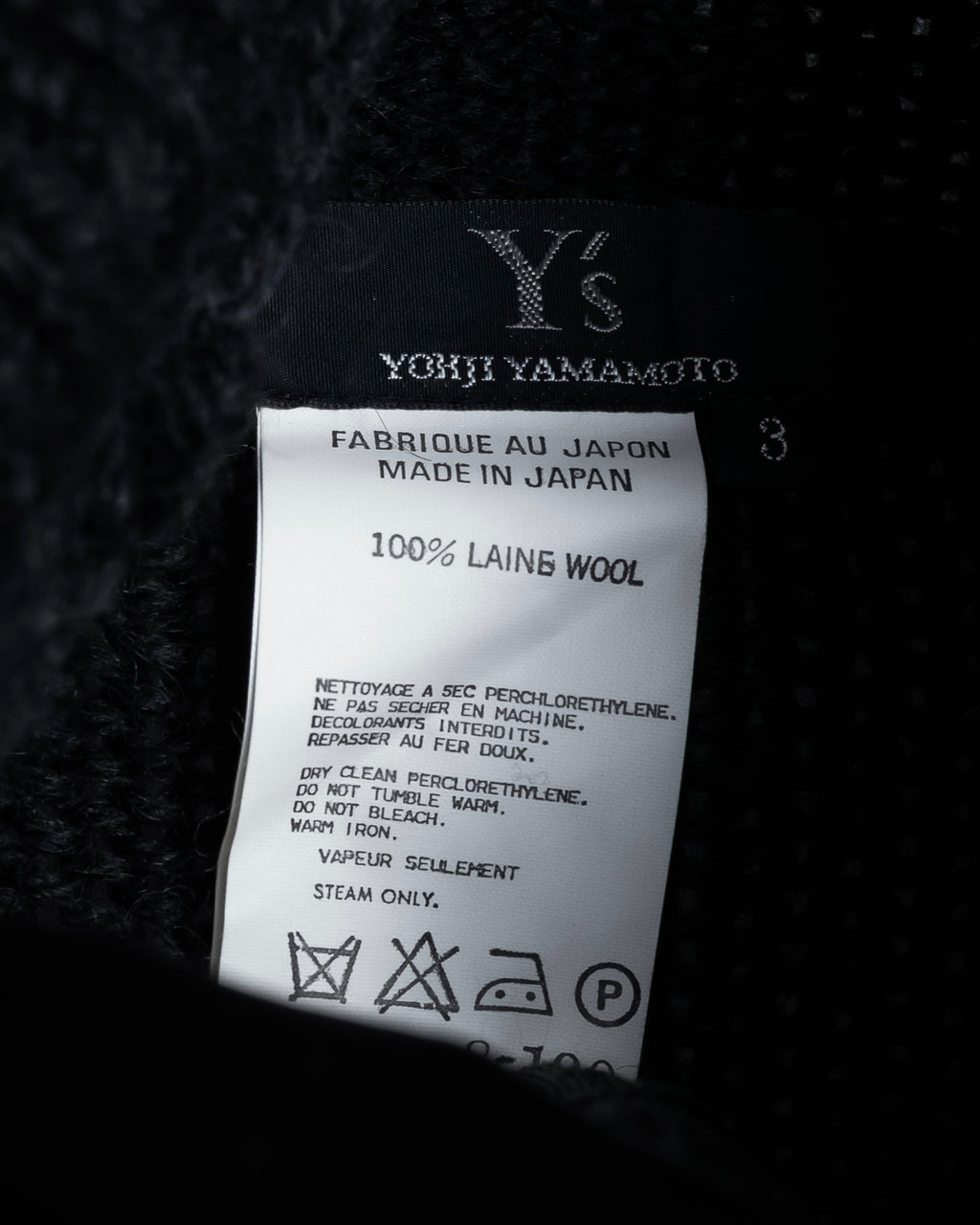 "Y’s" 17AW textured turtleneck knit sweater