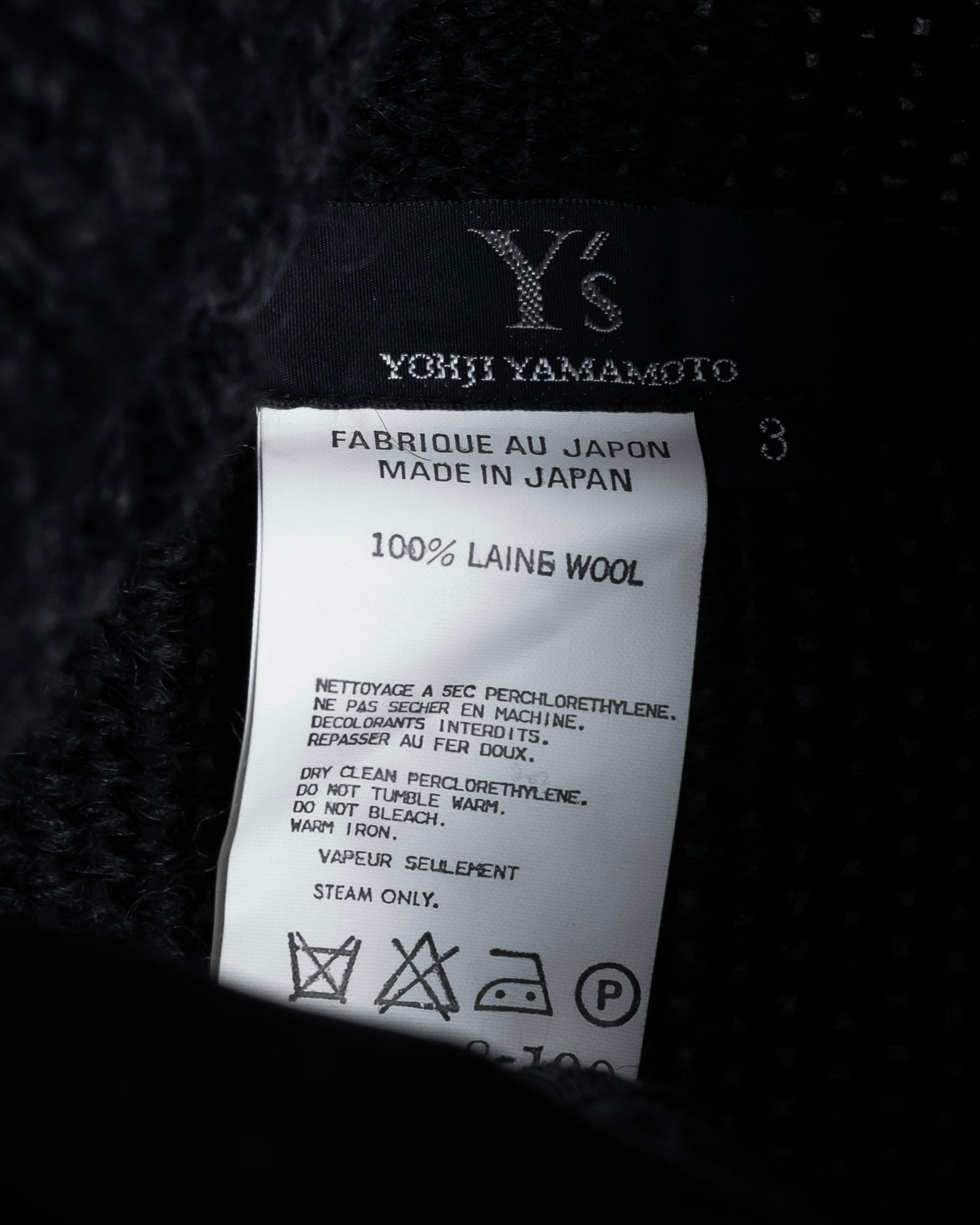 "Y’s" 17AW textured turtleneck knit sweater