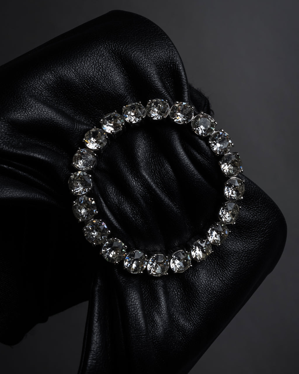 "GUCCI" Michele design ribbon crystal buckle pumps