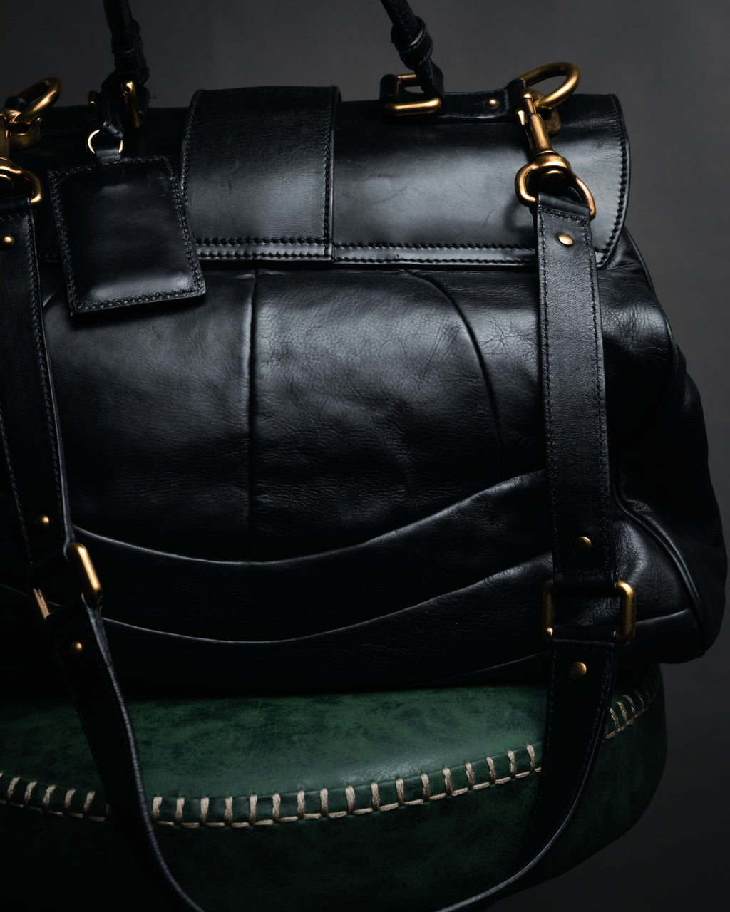 –SPECIAL– “DOLCE & GABBANA” 00’s-10’s Miss orient padlock leather satchel