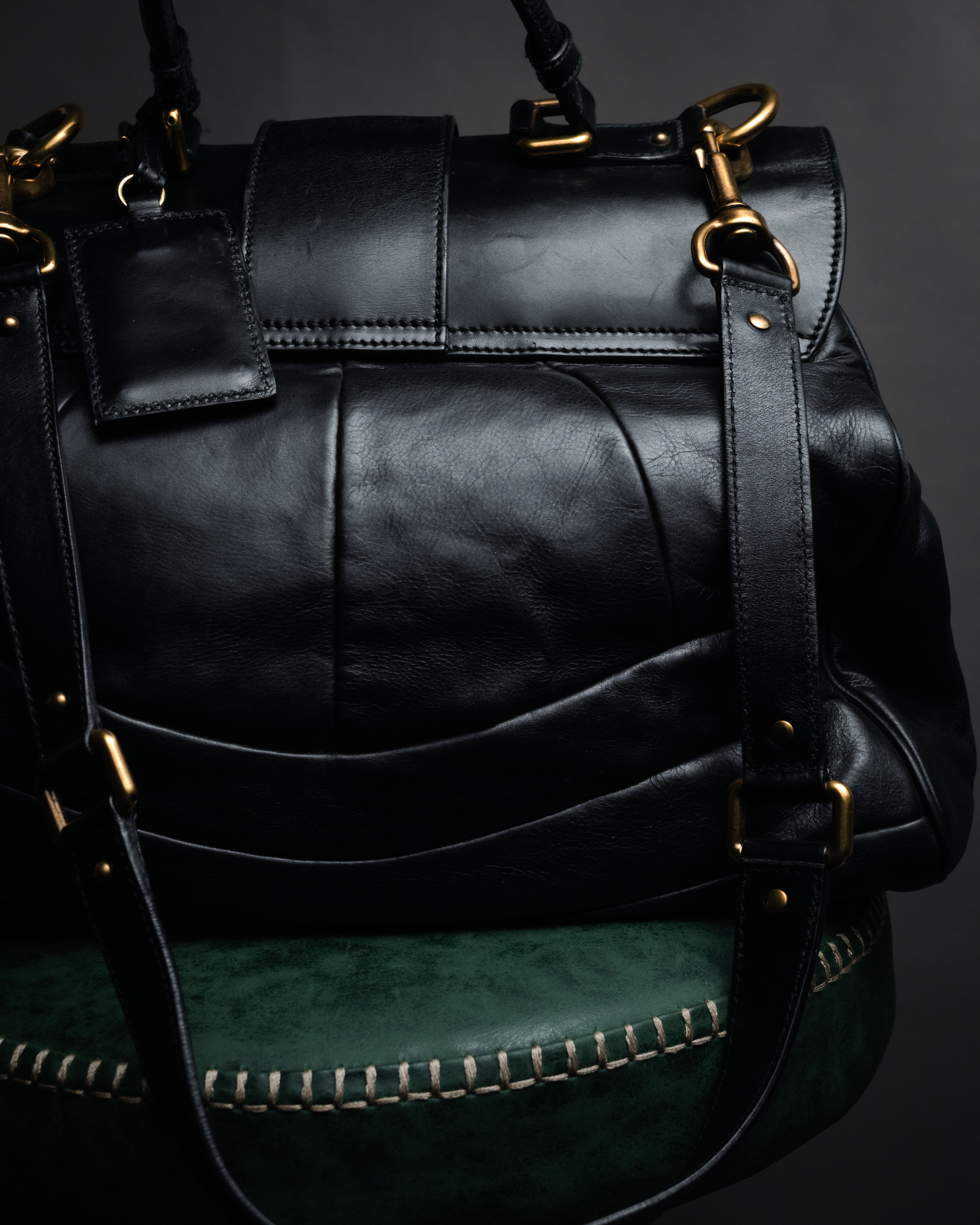 –SPECIAL– “DOLCE & GABBANA” 00’s-10’s Miss orient padlock leather satchel