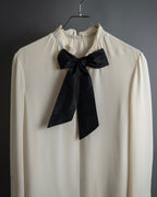 "VALENTINO" Gathered detail ribbon bow tie pullover