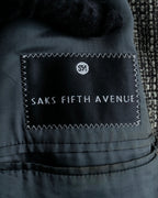 "GIORGIO ARMANI" Greige mix checkered pattern tailored jacket