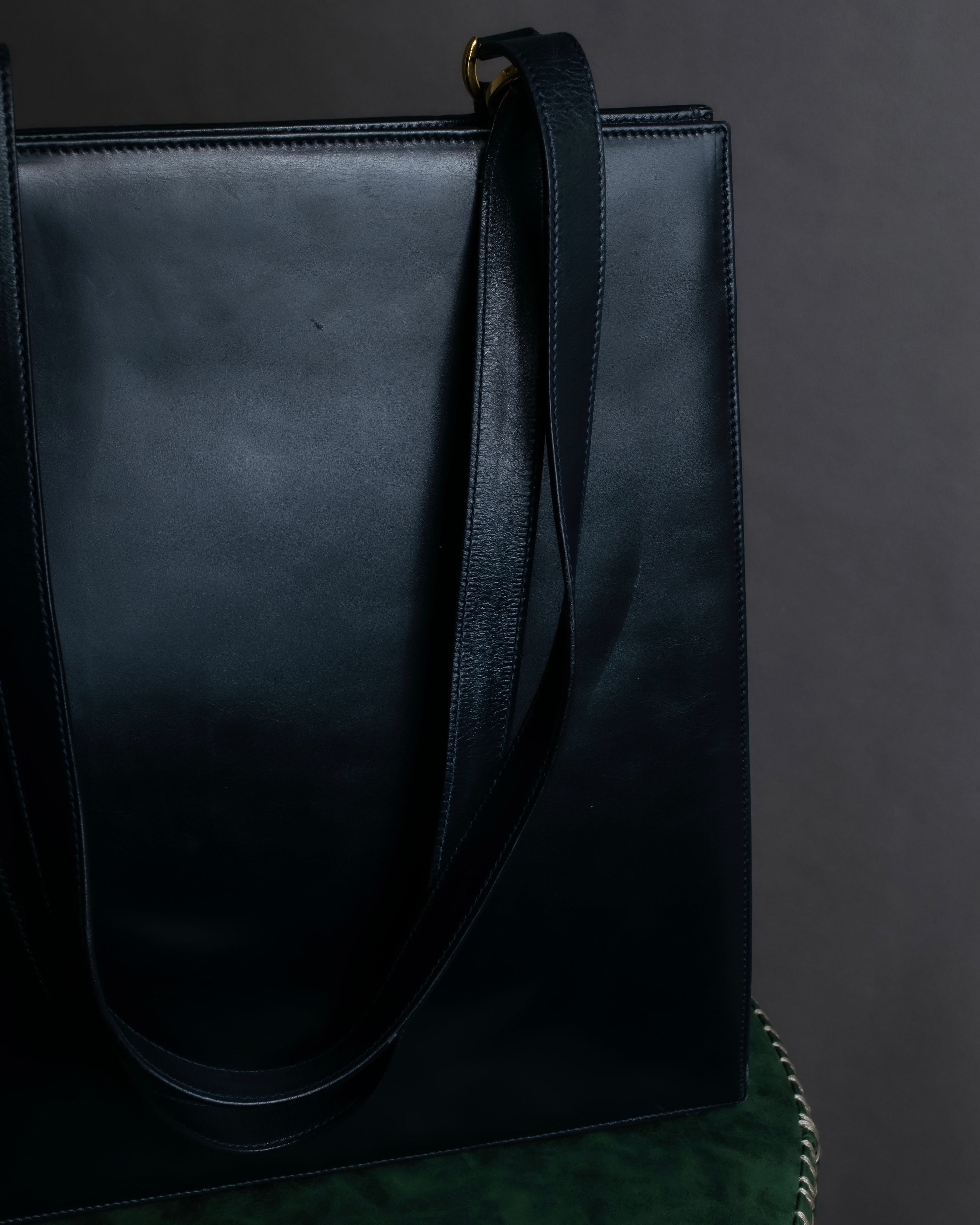 "Salvatore Ferragamo" Pocket detail leather combination tote bag
