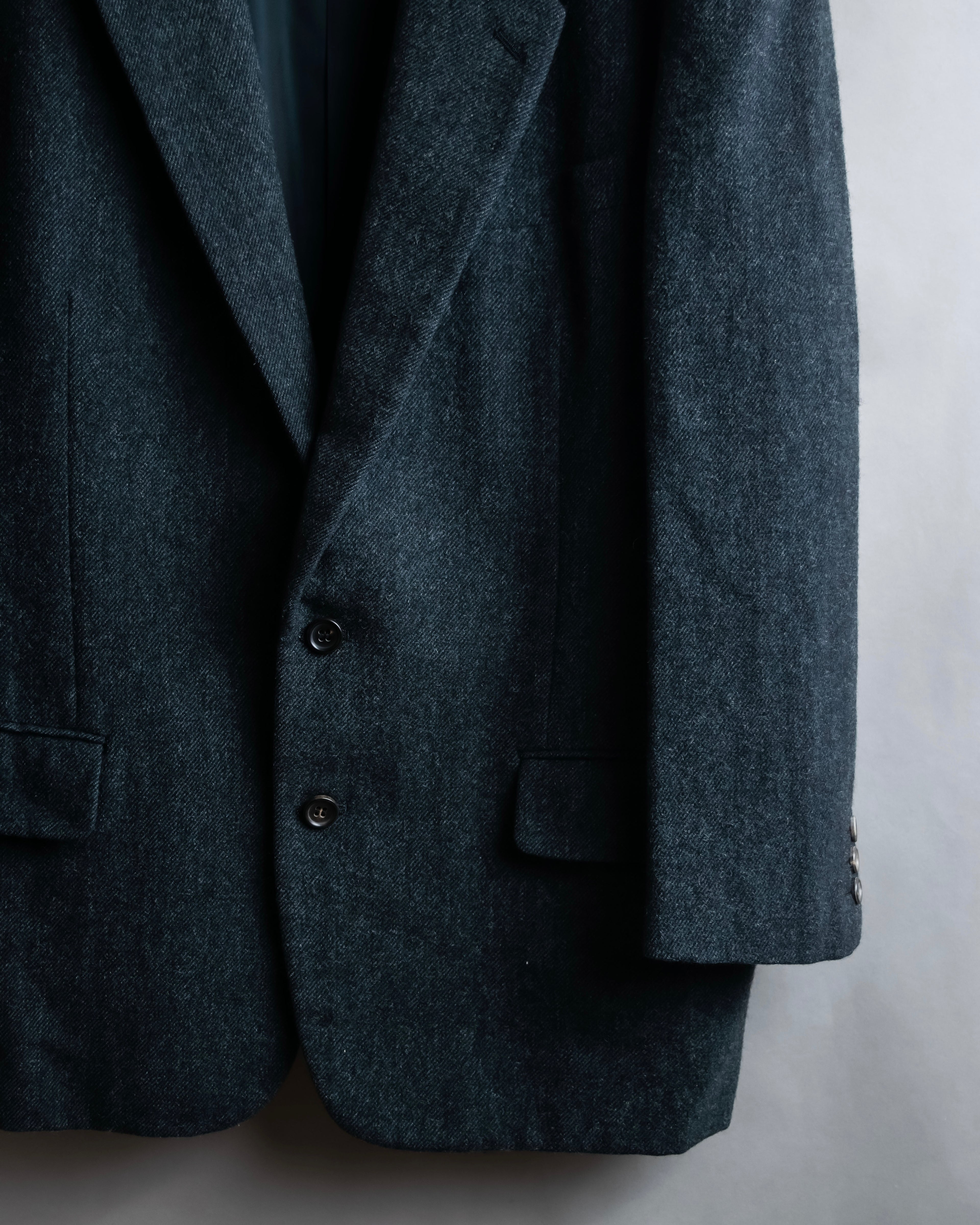 "COMME des GARCONS HOMME DEUX" Box silhouette heather grey tailored jacket