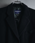 "GIORGIO ARMANI" 90’s Minimalist draped maxi long coat