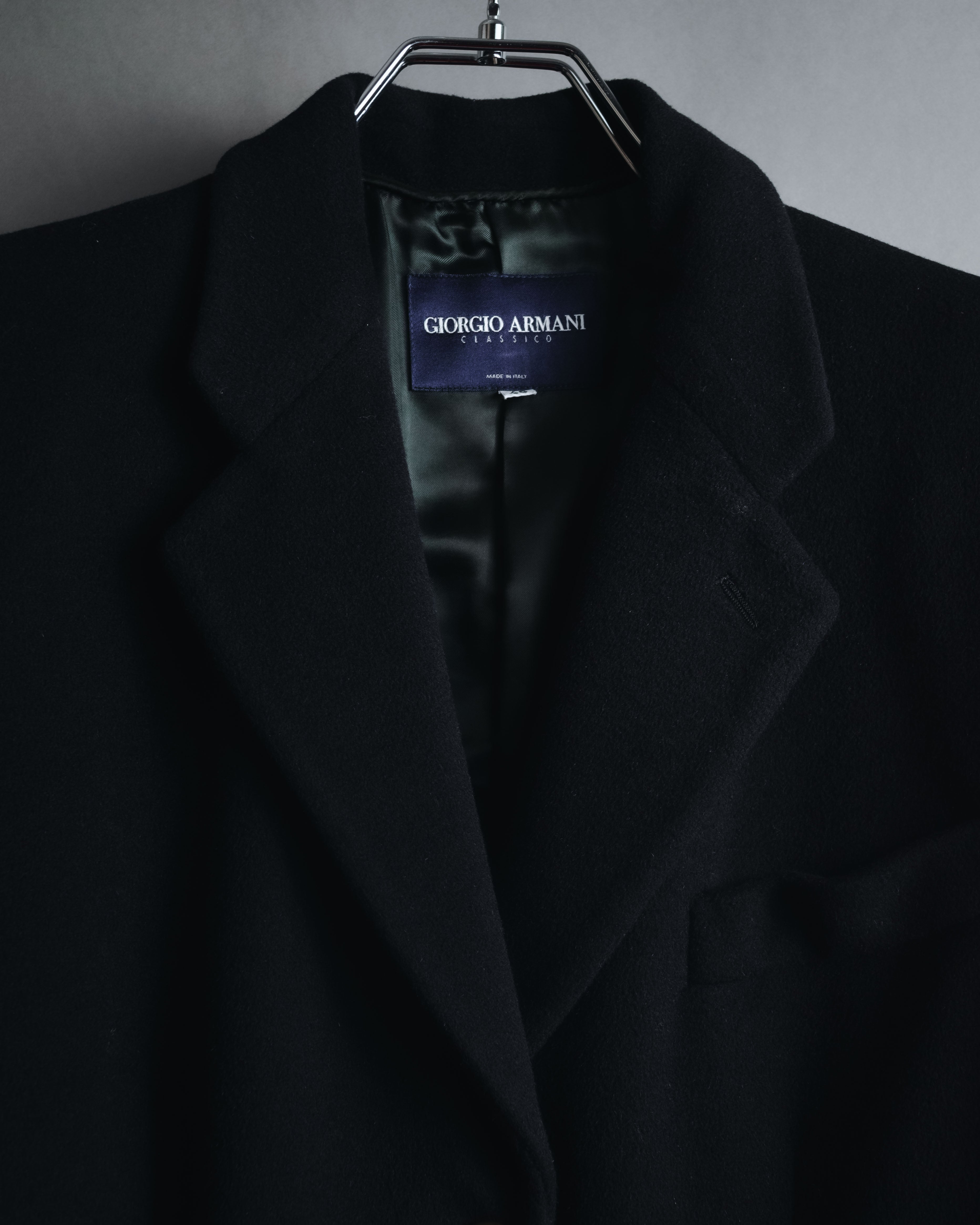 "GIORGIO ARMANI" 90’s Minimalist draped maxi long coat