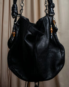 "GUCCI" Bamboo design combination chain shoulder leather bag