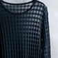 "ISSEY MIYAKE" Checkered see through pullover