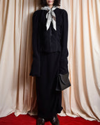 "GIANFRANCO FERRE" Structured wool satin ruffle inner detail set up