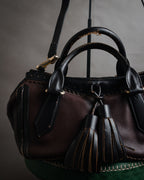 “BURBERRY” 2010’s Brogue tassel leather bag