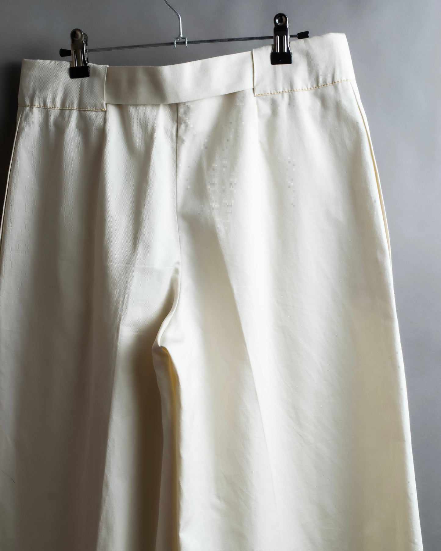 "MAISON MARGIELA" Wide flare silhouette belted cotton linen pants