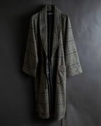 "PIERRE BALMAIN" Glen check belted gown coat
