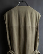 "Salvatore Ferragamo" Belted suede sleeveless dress