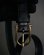 “CELINE” 80’s–90’s Equestrian hardware leather belt