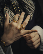 -SPECIAL- “BOTTEGA VENETA” 2021-2025 Gold tone sculptural knot ring