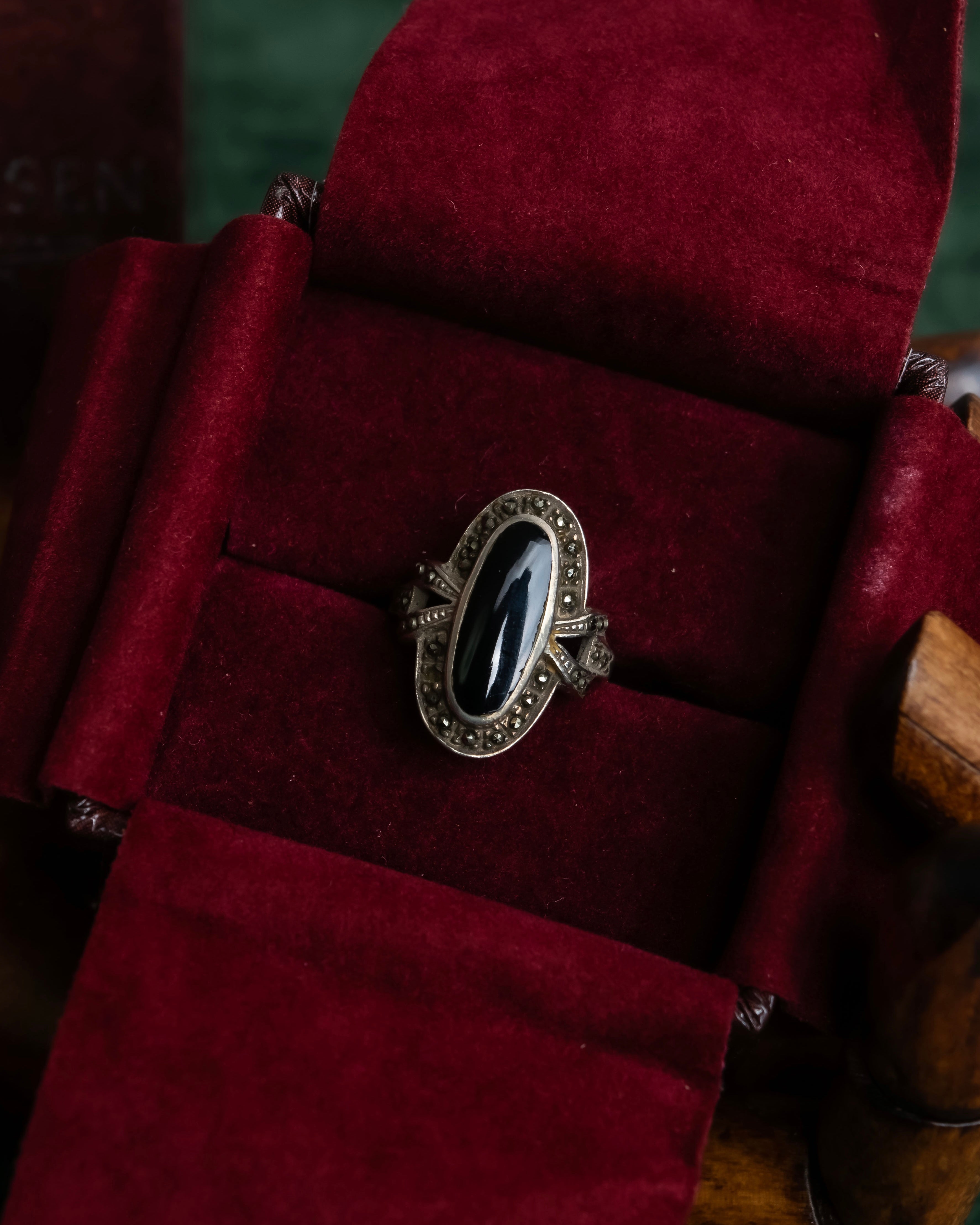 "GEORG JENSEN" Silver925 Onyx motif ring