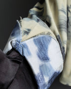 "ARMANI" Botanical print frilled collar jacket