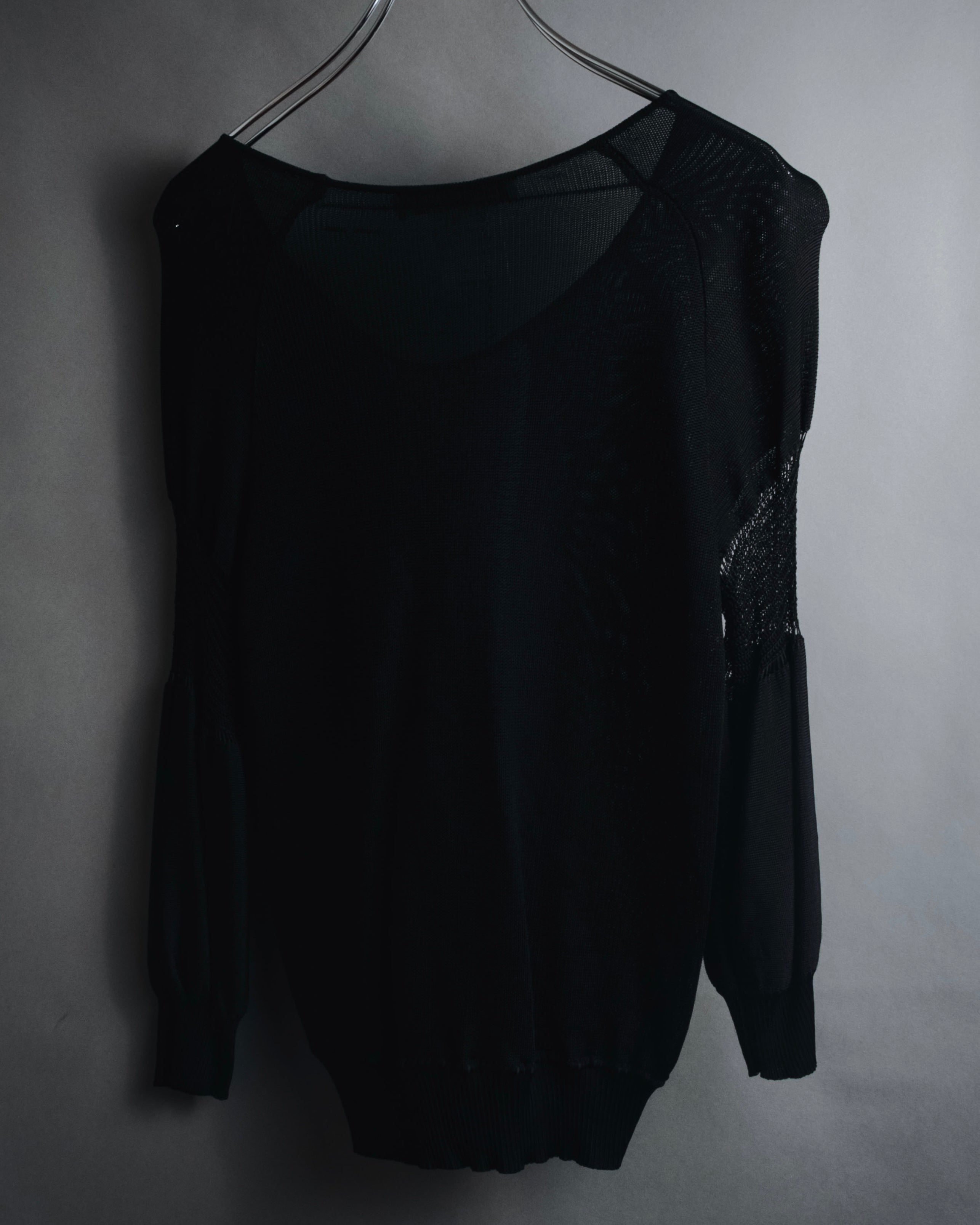 "Christian Dior BOUTIQUE" 2007’s draped viscose mesh-panel pullover