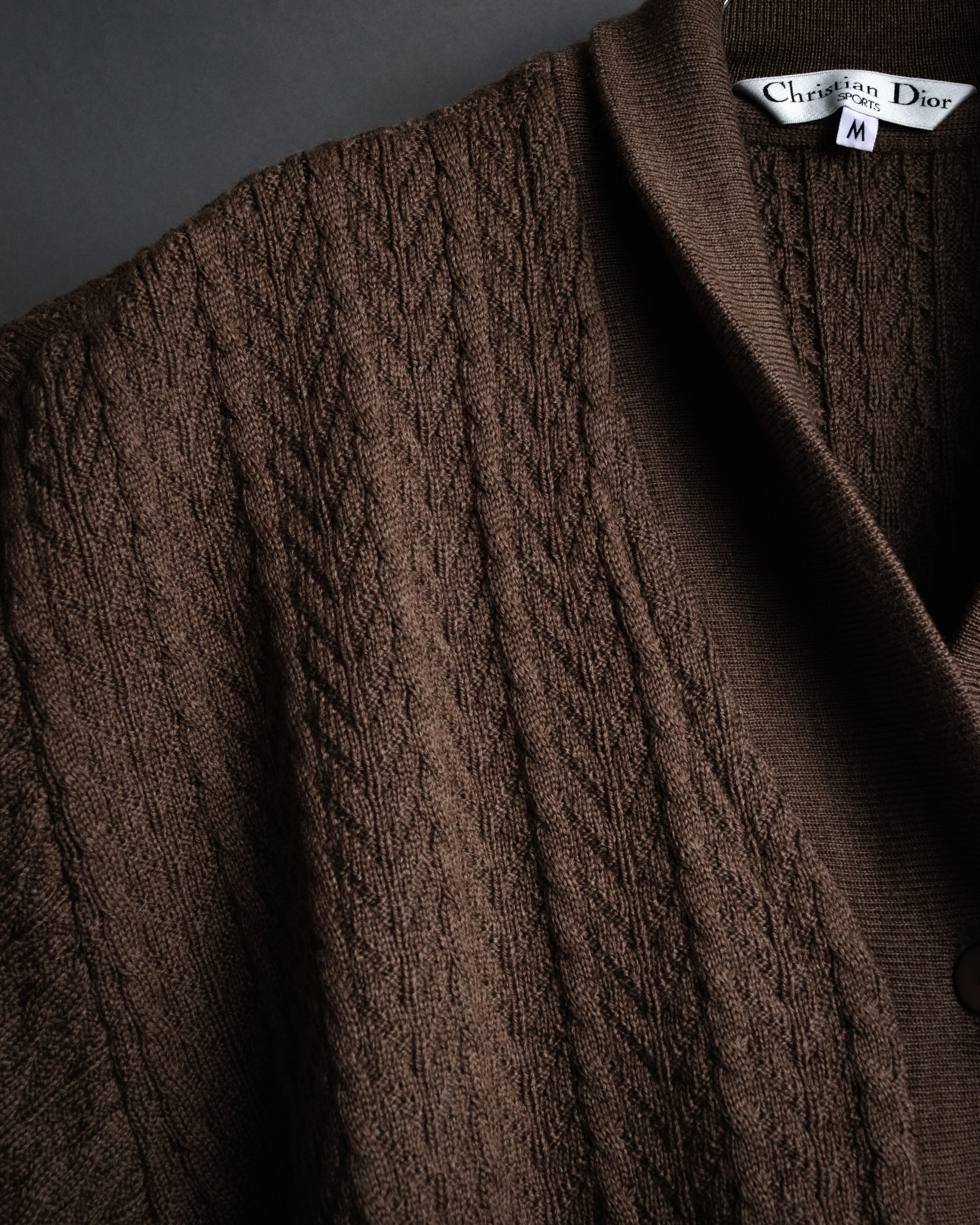 “Christian Dior SPORTS” 90’s Shawl collar cable knit cardigan