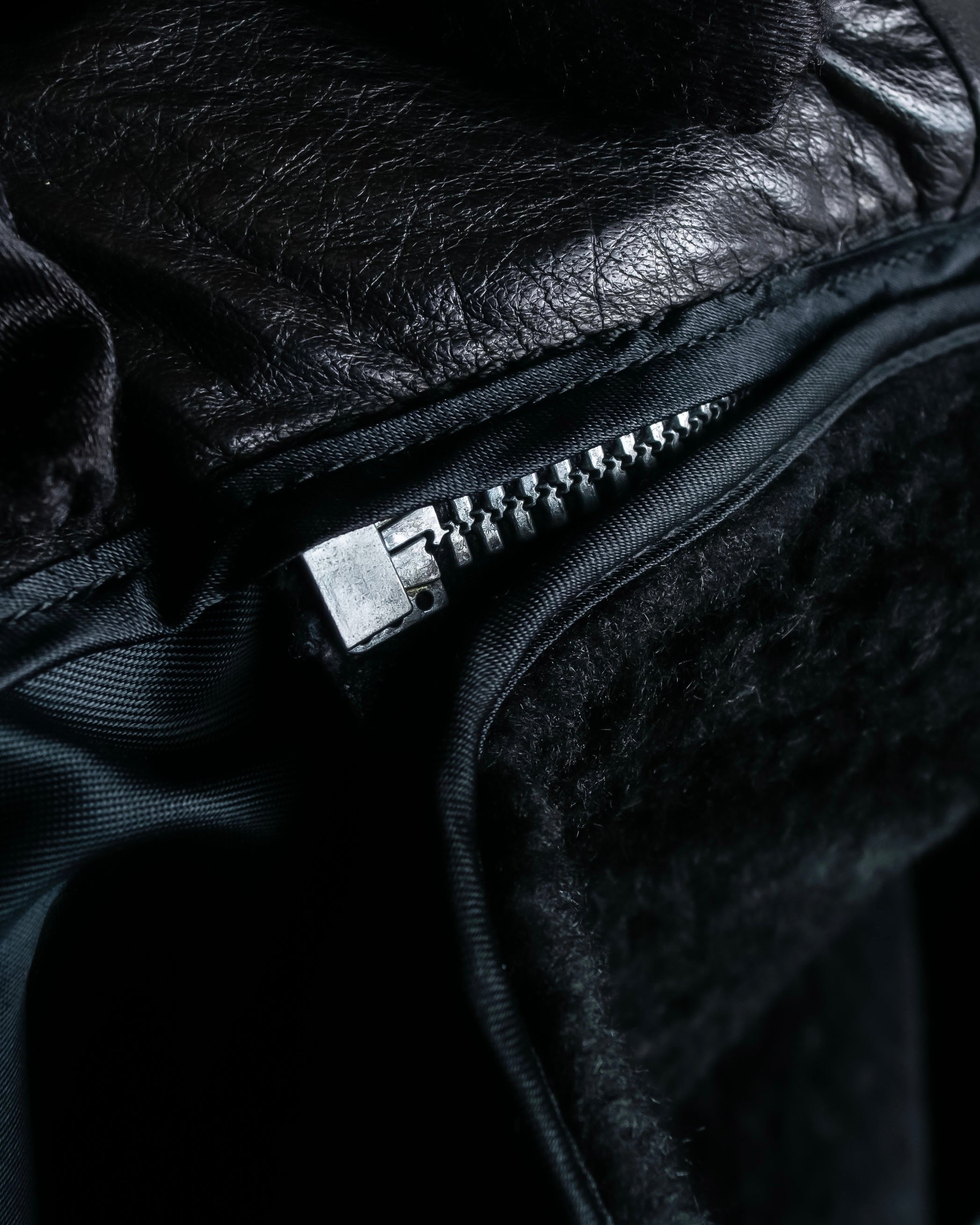 "MOSCHINO" Box silhouette leather double rider jacket