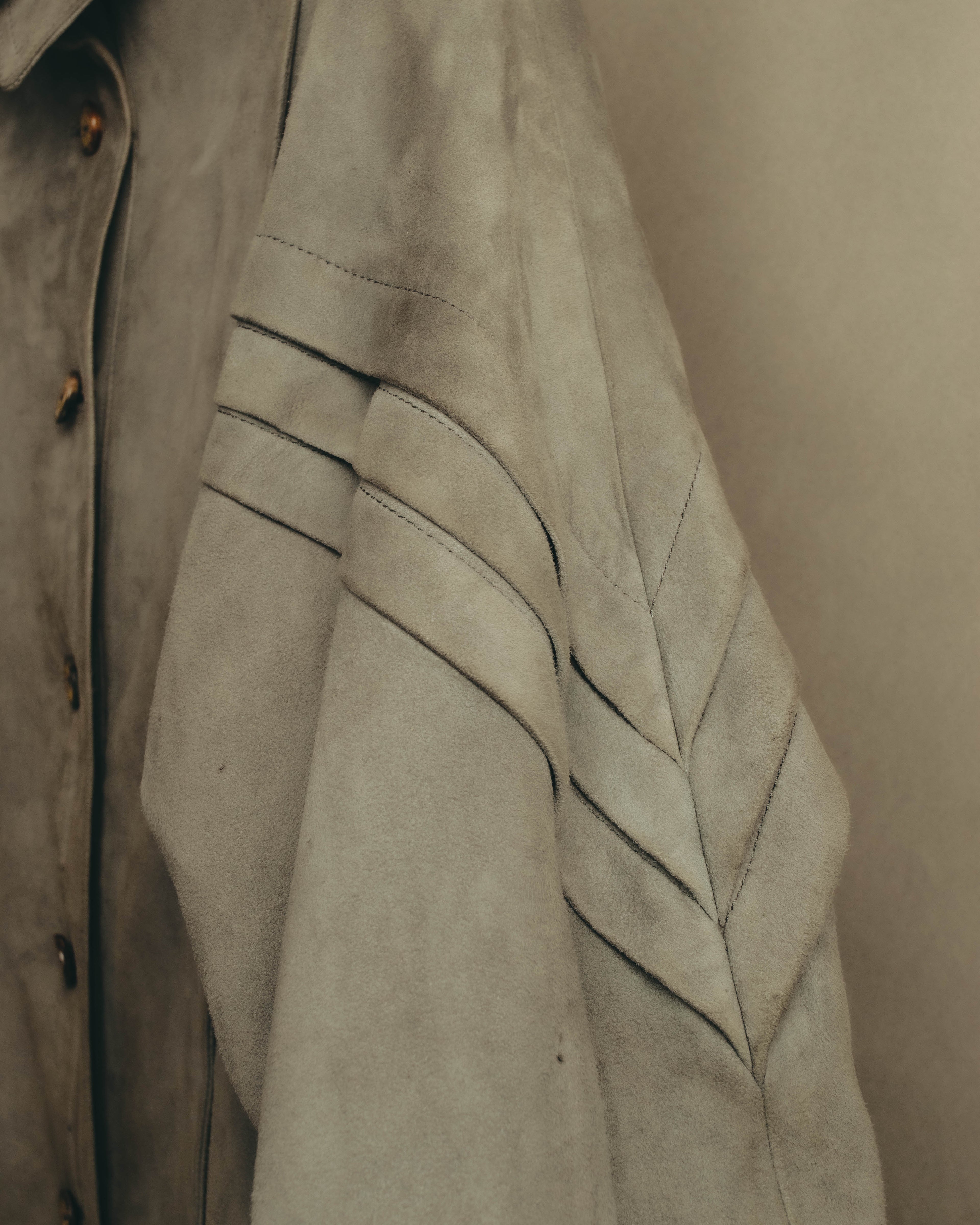 -SPECIAL- “LOEWE” 80’s-early 90’s Taupe suede leather blouson jacket